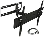 Mount-It! MI-346L Swivel TV Wall Mount Full Motion for Flat Screens, 32 35 40 45 50 55 60 65 Inch LCD/LED/Plasma Screen TV, VESA 600x400mm, 110 Lb Weight Capacity, Black