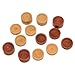 WE Games Wood Backgammon Chips with Cloth Pouch - Brown & Natural 1.125 in. Diameter - Set of 30