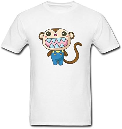 NDWOIJ Man Custom Cute Monkey T shirt White