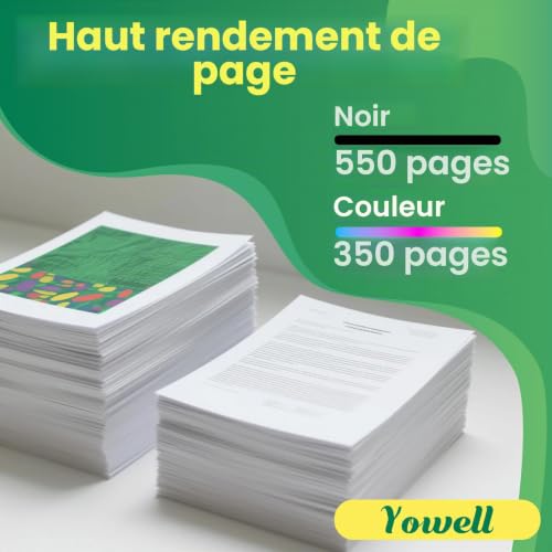 Yowell 6x Noir, 3x Cyan, 3x Magenta, 3x Jaune, 15 604XL Cartouches d'imprimante Compatibles avec les Cartouches 604XL pour Expression Home XP-3200 XP-3205 XP-4200 XP-4205 XP-2200 XP-2205