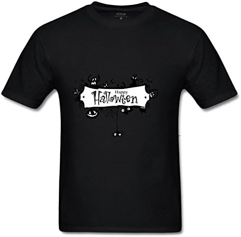 Halloween Hppy Men's Short Sleeve Cotton Casual Crewneck Tee S Black