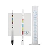 Triple Scale Hydrometer Specific Gravity ABV Brix Balling Tester with 250ML Test Jar for Beer Wine Cider Alcohol Testing for Home Brew Beer Brewing or Home Wine Making by MRbrew