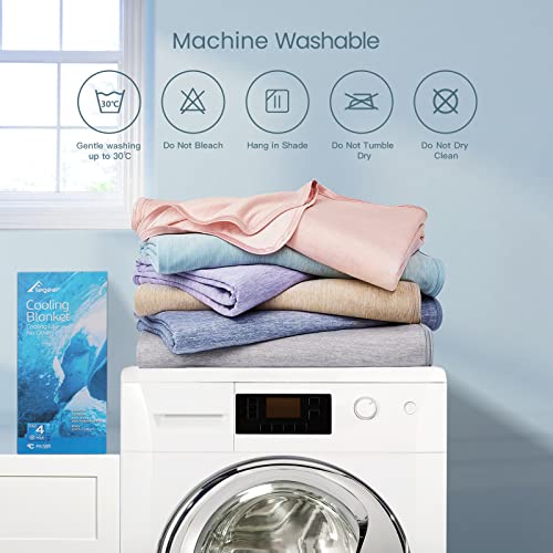 Elegear Cooling Blanket, Revolutionary Queen Size Summer Blanket, Absorbs Body Heat to Keep Cool on Hot Nights, Q-Max 0.4 Cooling Fiber,100% Cotton Backing Blanket - Grey, 78"x86"