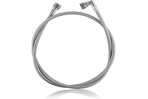 ELONN 4AN Turbo Oil Feed Line - Steel Braided 60" Length 4AN 90 Degree Straight Hose End Pressure Stainless Remote Turbocharger Sensor Teflon 4 AN