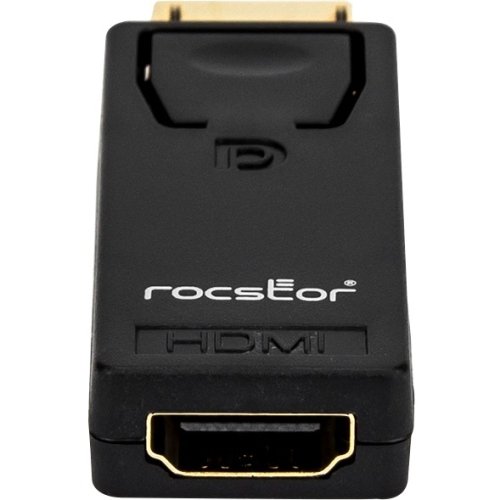 Rocstor Premium DisplayPort to HDMI Video Adapter Converter - M/F - 1 X HDMI Female - 1 X Displayport Male â€“ Gold Platted Connectors - black - Adapter Converter Male/Female