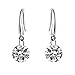 925 Sterling Silver Dangle Earring Round Cut Pure Brilliance Cubic Zirconia Drop Earrings for Women