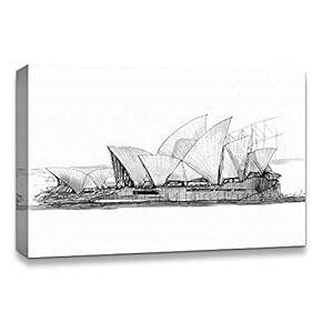 Canvas Wall Art Freehand Sketching of Scenery Pictures Home Wall Decorations for Bedroom Living Room Paintings Canvas Prints Framed - 12x18 inches