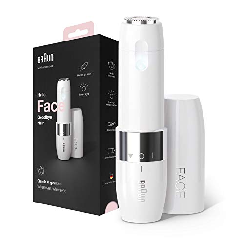 Face Mini-Haarentferner, Elektrischer Gesichtshaarentferner, FS1000, Weiß - Ladyshaver, Kleiner Rasierer für eine schnelle, sanfte Rasur an Oberlippe, Kinn & Wangen für unterwegs mit Smartlight