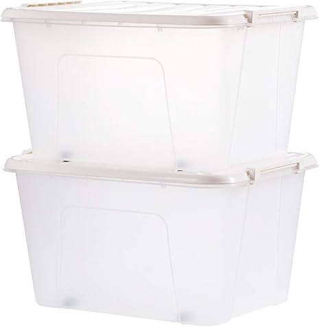 Amazon Xiaoxiao 収納ボックスプラスチック透明収納ボックスおもちゃ収納ボックスカバー服キルト収納ボックス2パック 収納ケース ボックス オンライン通販