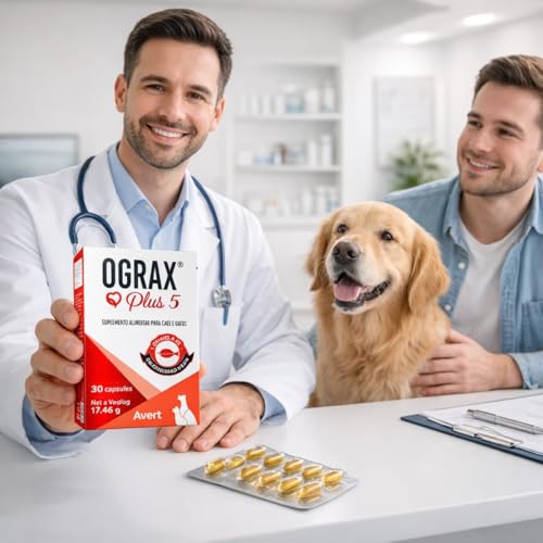 Ograx Plus 5 Avert 30 Cápsulas Suplemento para Cães e Gatos com Ômega 3 EPA e DHA Saúde da Pele e Pelagem Casa Buritis (1)