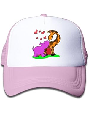 Giraffe and Hippo Love Youth Mesh Hat Boys and Girl Baseball Trucker Caps