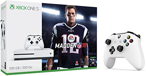 Xbox-One-S-500GB-Console-Madden-NFL-18-White-Xbox-Wireless-Controller-WWE-2K16-Bundle-3-Items