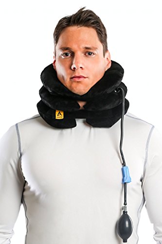 Agon Cervical Neck Brace Traction Support Device for Neck Back Head & Shoulder Pain Inflatable Neck Pillow with Adjustable Size Bigger Pump Extended Strap