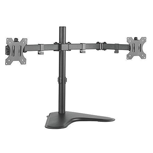 ELG, T1224N, Suporte Ergonômico Articulado de Mesa para 2 Monitores de 17'' a 32'' com Peso Máximo de 8kg em Cada Braço, Produto Ergonômico, Preto