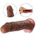 Extra Large Coffee Color 9 INCH Realistic-Condom-Thick-Girth-Enhancer-Enlarger-Extender-Growth-Sleeve-