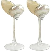 GKWW 2Pcs Seashell Wine Glasses Wedding Wine Glasses Conch Goblet Martini Cocktail Glass Cup for Birthday Wedding Beach Bridesmaids Anniversary Party(A)