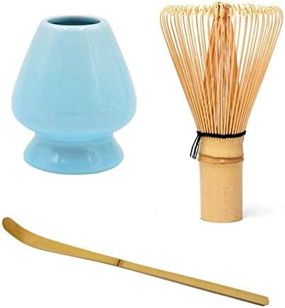 Niulyled Matcha Tea Ceremony Set,Japanese Matcha Tea Ceremony Set Bamboo Tea Set - Tea Whisk + Scoop + Tea Spoon + Deep Whisk Holder For Green Tea Lovers
