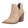 Kathemoi-Womens-Ankle-Boots-Slip-on-Cutout-Pointed-Toe-Snakeskin-Chunky-Stacked-Mid-Heel-Booties