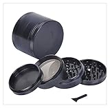 Buedvo New 4-layer Aluminum Herbal Herb Tobacco Grinder Smoke Grinders (Black)