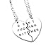 Cosplaywho Best Fucking Bitches Split Heart Pendant Necklace 2 PC