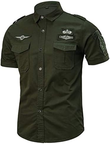 Men's Short Sleeve Shirt,Men's Casual Fashion New Military Style Cotton Short Sleeve Loose T-Shirt Tops
