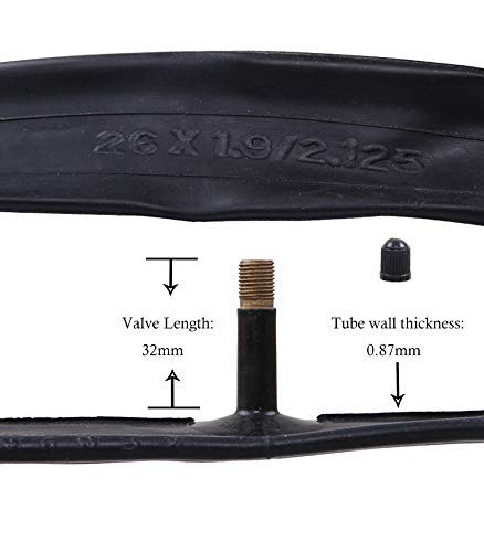 OUTFANDIA Inner Tubes, 2 Pcs 26" x1.9/1.95/2.10/2.125 Schrader Valve (32mm) BMX Bicycle Inner Tubes, Bike Tube for Children & Adults