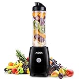Aicok Personal Blender 300W, Single Serve Blender with Sport Tritan Cup, Mini Blender, Bullet Blender for Shakes and Smoothies, Smoothie Blender for Travel, Individual/Student, Black