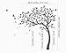 Large Tree Wall Decals Nursery Tree Stickers with Birds Stunning Tree Wall Art Mural Vinyl Wall Decor KW032 (Leaning Left, White)