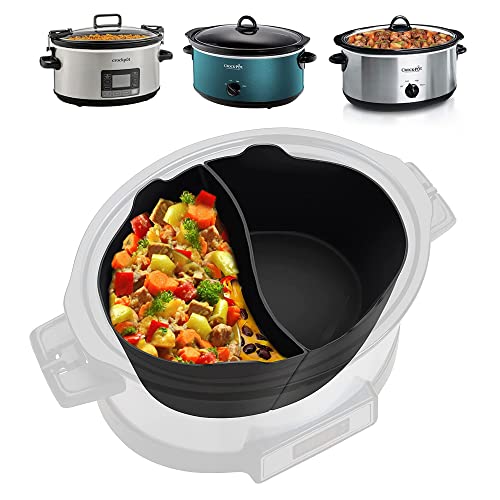 Slow Cooker Divider Silicone Liners, 6 Qt Crockpot and Slow Cookers