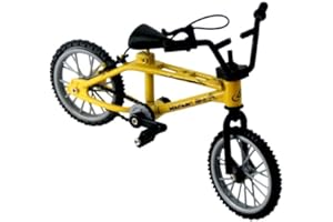 Tiosen 1/18 Scale Mini Diecast Mountain Bike, Finger Bicycle Model, Desktop Decor Art Craft (Yellow)