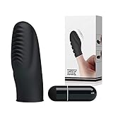 Shaell Black Silicone Wonderful Finger Massager Stimulation Vibrating Waterproof Body Massager Toys [Ship from USA Directly]