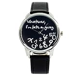 DZT1968(TM) Unisex Analog Quartz Watch Whatever,I'm Late Anyway Wrist Watch