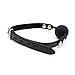 iEFiEL PU Leather Paly Buckle Belt Silicon Mouth Ball Open Breathable Mouth Gag For Men Woman (Black With Locks#2)