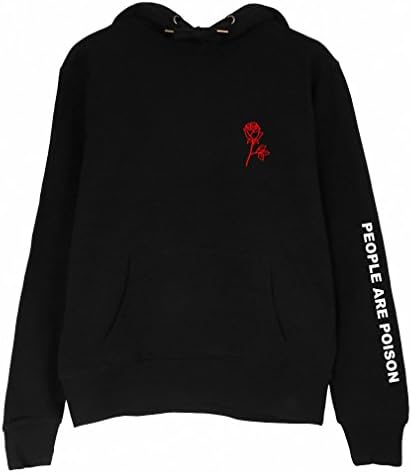 People are Poison Rose Sleeve Print Hoodie Sweatshirt Black Tumblr Inspired Aesthetic Pale Pastel Grunge Aesthetics New