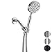 HammerHead Showers® Solid Metal Handheld Shower Head with Hose and Brass Holder - BRUSHED NICKEL - 2.5 GPM High Pressure Shower Heads with Adjustable Shower Wand Bracket - 6ft Flexible Extension