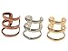 3pcs Gold & Silver & Bronze Tone Cartilage Helix Ear Cuff 3 Hoops Earrings