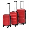 HomyDelight Suitcase, 3 Piece Hardcase Trolley Set Red