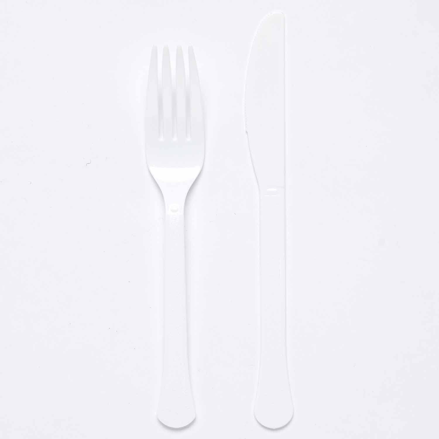 Amscan 9915411-217 - White Eco-Friendly Re-usable Dishwasher Safe Mixed Cutlery - 24 Pack