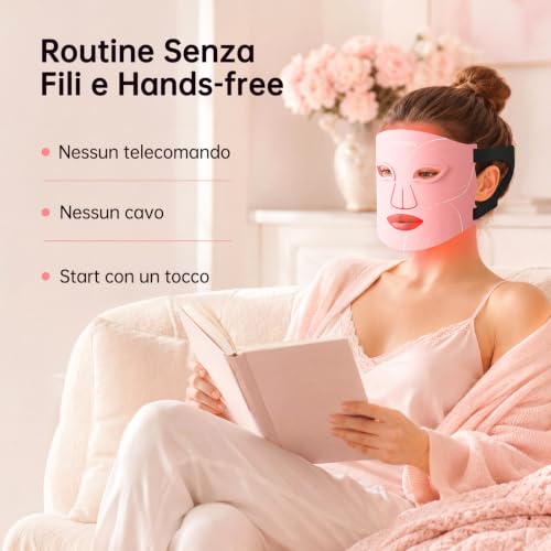 XSSNVV LED Face Mask with Red Light and 272 Infrared LEDs 850nm NVV04 | Multi-Color LED Face Mask, Wireless and Rechargeable, Flexible Silicone for Home Skin Care