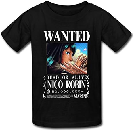 BOLALA Custom Men's Anime One Piece Robin Wanted T-shirt Tshirt Black XXXL