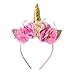 CREATEASY Unicorn Horn Headband Rose Flower Headband Unicorn Party Unicorn Photo Props Cosplay Costume Headwear