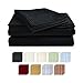 CrystalTowels Microfiber Bed Sheets Set - 4-Piece Soft Sheet Set, Stripe Pattern w/Sateen Finish, Queen Size Sheets Deep Pocket Set - Black