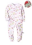 Baby Girls' Footed Pajama - Zip Front 100% Cotton Pink Dots Sleeper 12M - by Marque