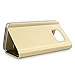 Galaxy S7 Edge Case, AICase Luxury Translucent View Window Sleep/Wake Up Function Cover Mirror Screen Flip Electroplate Plating Stand Full Body Protective Case for Samsung Galaxy S7 Edge (Gold)