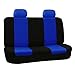 FH GROUP FH-FB050114 Flat Cloth Car Seat Covers Blue / Black Color