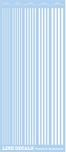 サンコーマーク レプトジーダ プラモデル用 水転写 ライン デカール 白 9×21cmの商品画像