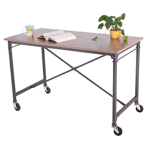 New Wheels Home Office Furniture Computer Desk Laptop Writing Table Melamine Surface