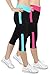 iLoveSIA 2PACK Women's Capri YOGA Running Pants Leggings Sky Blue+Rose M