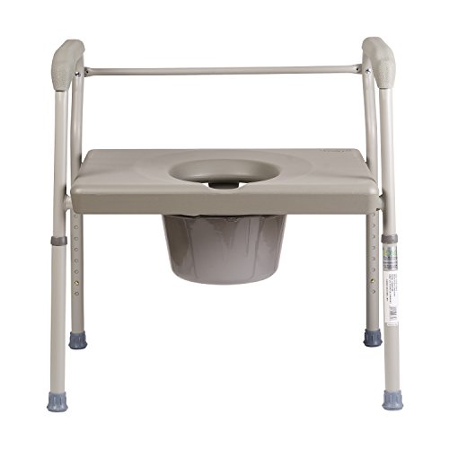 DMI Adjustable Bedside Commode for Adults Can Be Used with Included 7 Quart Pail or as a Toilet 