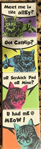 Set of 4 Cat Lover Cartoon Andy Warhol Type Absorbent Drink Coasters 4 x 4 Funny Humerous